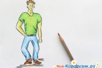 Рисунок человека карандашами поэтапно