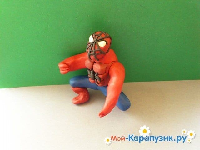 Человек-паук из пластилина — Питер Паркер, на проволочном каркасе: пошаговые мастер-классы