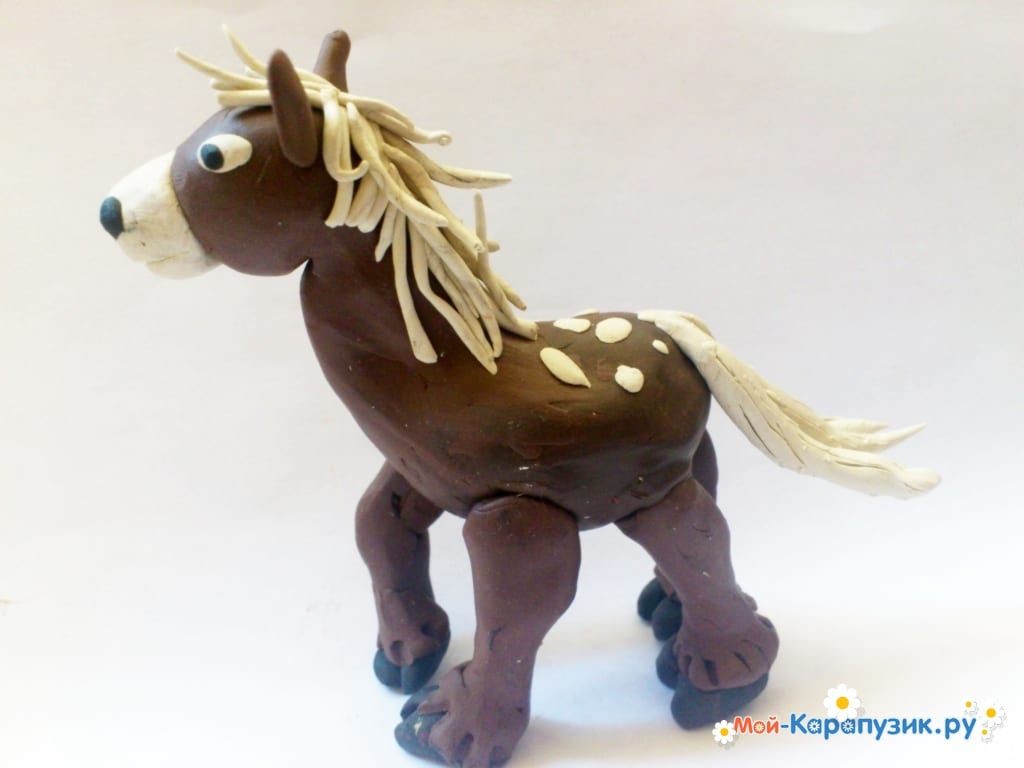 Как сделать лошадь из пластилина: игрушка для деток своими руками