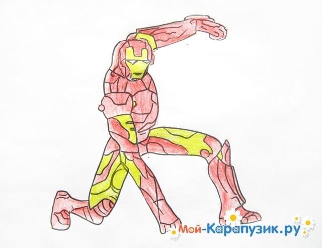 Как нарисовать железного человека карандашом