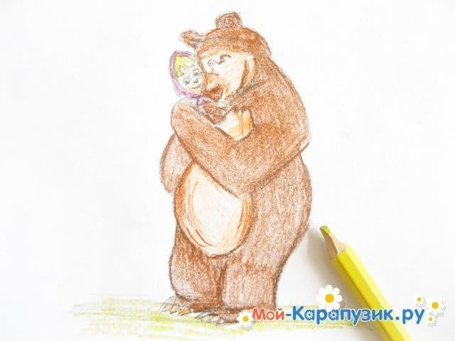Как нарисовать Машу и Медведя | Рисуем поэтапно карандашом | Мой Малыш