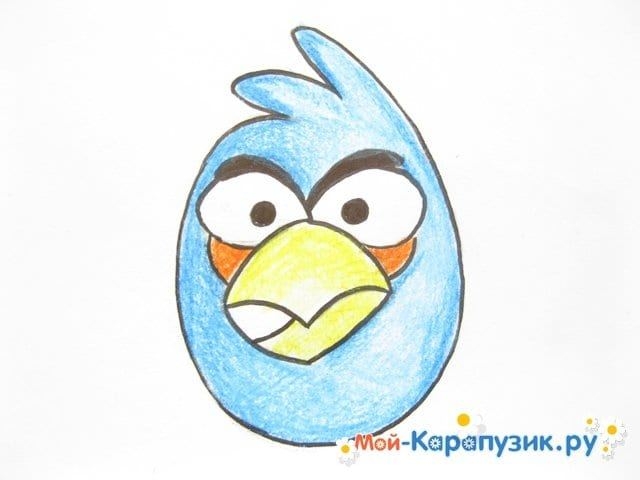 Как нарисовать красную птичку из Энгри Бердс (Angry Birds) поэтапно