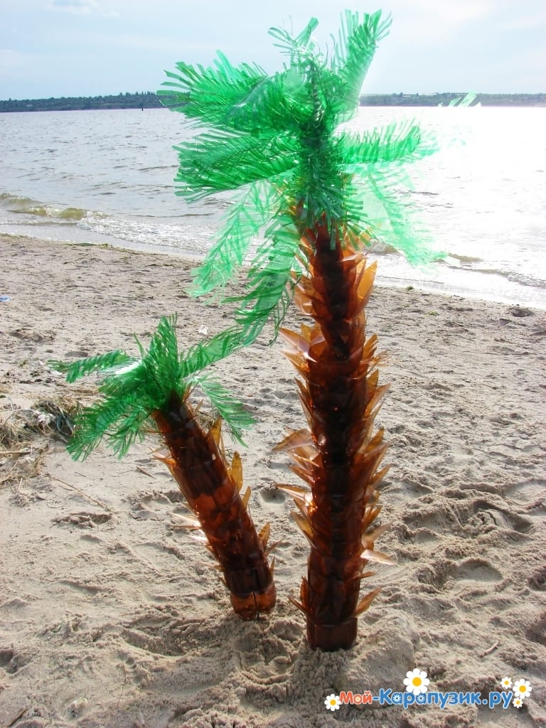 Изготовление пальмы из пластиковых бутылок