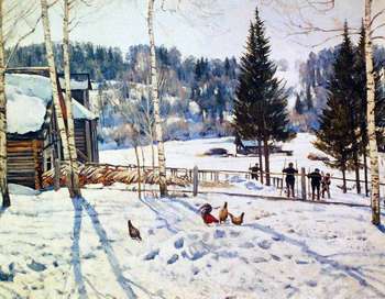 Картина К.Ф. Юона «Конец зимы. Полдень»