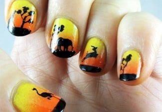 Рисунки животных на ногтях - фото 50