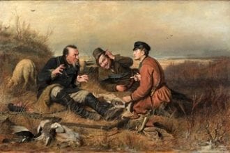 Картина В.Г. Перова: Охотники на привале
