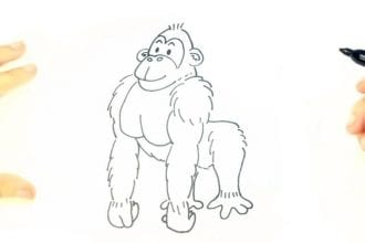 Рисунок гориллы простым карандашом
