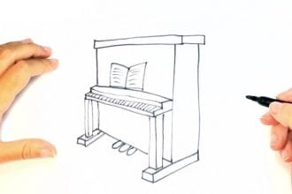 Рисунок пианино простым карандашом