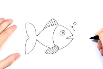 Рисунок рыбки простым карандашом