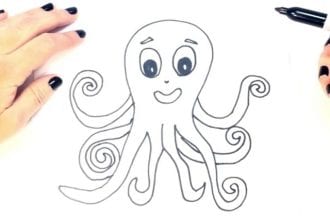 Рисунок осьминога простым карандашом