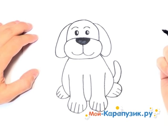 Рисунок собаки простым карандашом