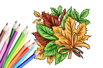 Рисунок осеннего букета цветными карандашами